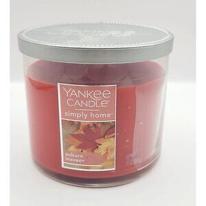 Yankee Candle Simply Home Auburn Leaves 10 Oz Scented Jar Candle Red Discontinue